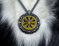Collier Viking Vegvisir - Pendentif Roue Solaire Vikingart