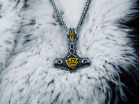Collier Viking Mjölnir - Pendentif Marteau de Thor avec Symbole du Valknut Vikingart