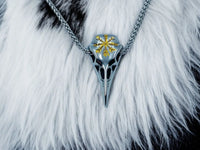 Collier Viking Crâne Corbeau - Pendentif Aegishjalmur