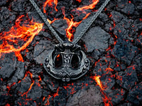 Collier Viking Mjölnir - Pendentif Marteau de Thor - Corbeaux Hugin & Munin Vikingart
