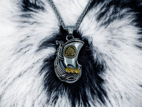 Collier Viking avec Pendentif Drakkar et Symbole du Valknut Vikingart