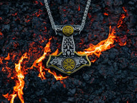Collier Viking Mjollnir Marteau de Thor Fenrir Vegvisir - Vikingart