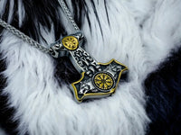 Collier Viking Mjollnir Marteau de Thor Fenrir Vegvisir - Vikingart