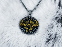 Collier Viking Hugin & Munin - Pendentif Aegishjalmur Vikingart