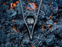 Collier Viking Crâne Corbeau - Pendentif Aegishjalmur 
