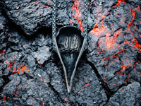 Collier Viking Crâne Corbeau - Pendentif Aegishjalmur 