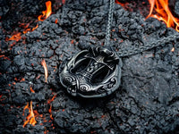 Collier Viking Mjölnir - Pendentif Marteau de Thor - Corbeaux Hugin & Munin Vikingart
