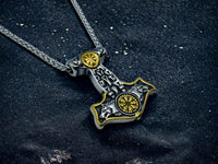 Collier Viking Mjollnir Marteau de Thor Fenrir Vegvisir - Vikingart