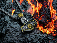 Collier Viking Mjollnir Marteau de Thor Fenrir Vegvisir - Vikingart