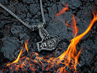 Collier Viking Mjollnir Marteau de Thor Fenrir Vegvisir - Vikingart