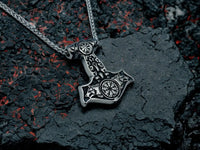 Collier Viking Mjollnir Marteau de Thor Fenrir Vegvisir - Vikingart