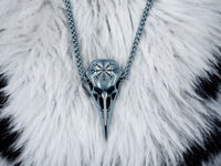 Collier Viking Crâne Corbeau - Pendentif Aegishjalmur 